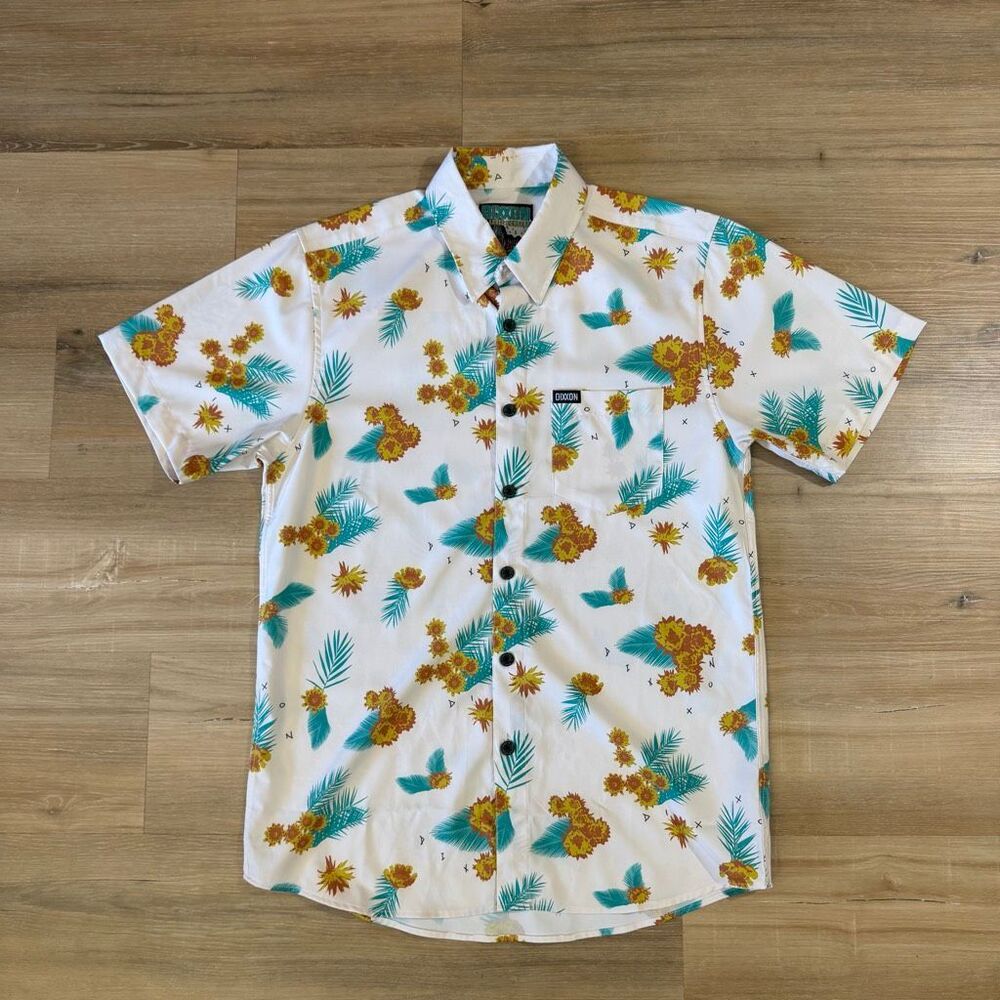 Dixxon Flannel Co Get Pitted Short Sleeve Button Down Party Shirt Sz S Tropical